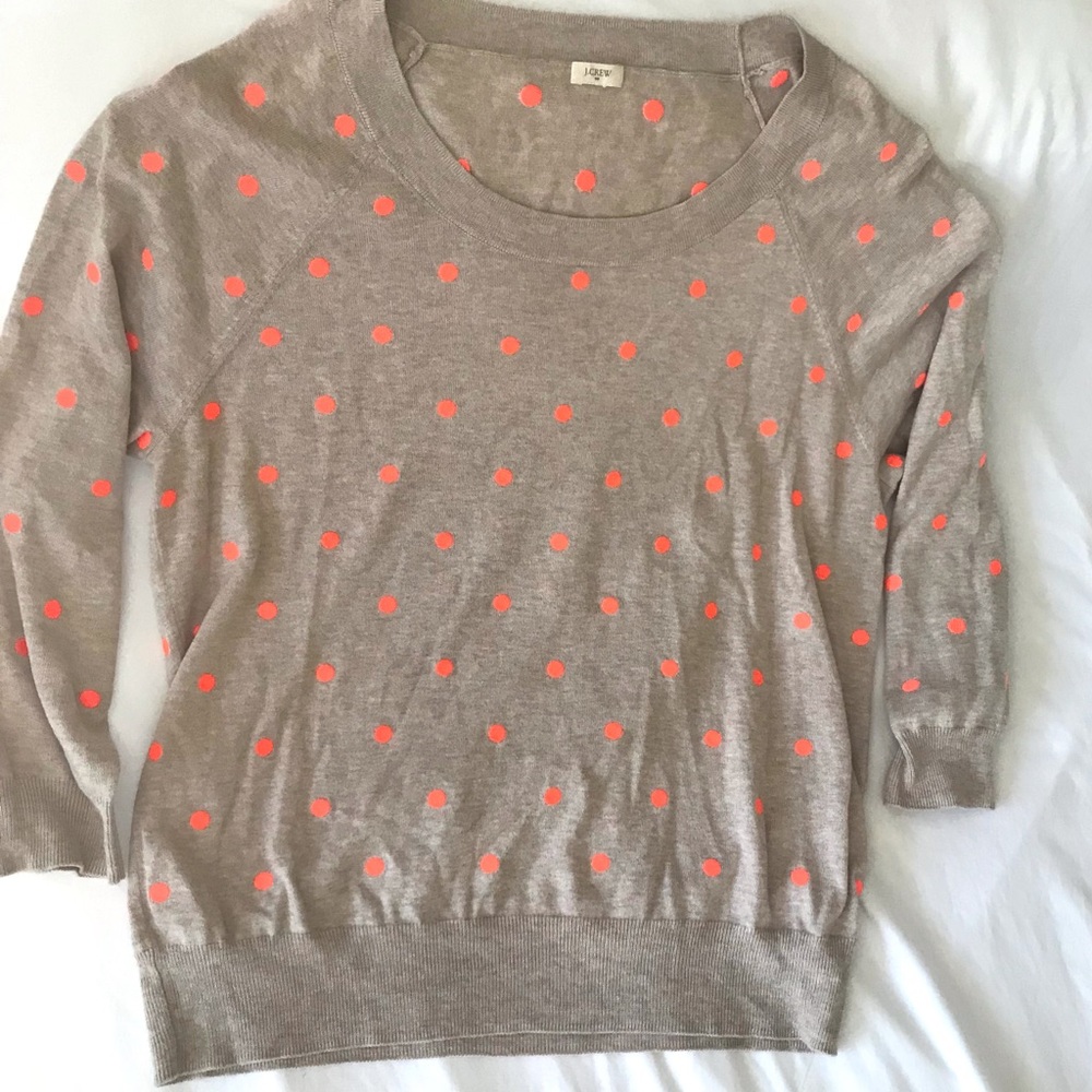 J Crew 3/4 sleeve embroidered sweater